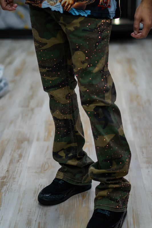 Mahon Roar Denim Rhinestone Woodland