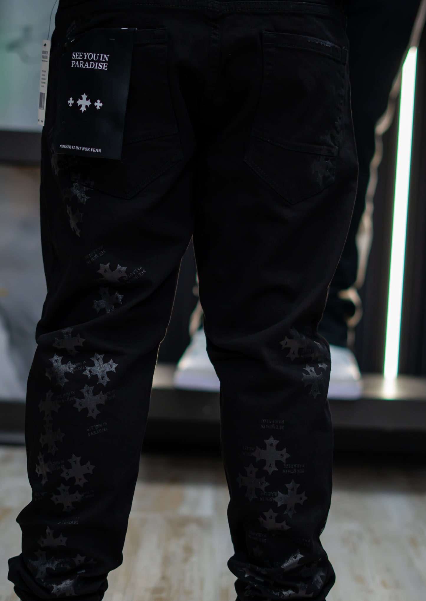 Mahon Stacked 'Denim Slim Taper Black