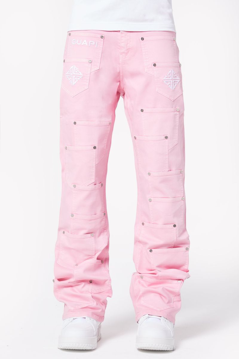 French Rose Pockets Flared Denim