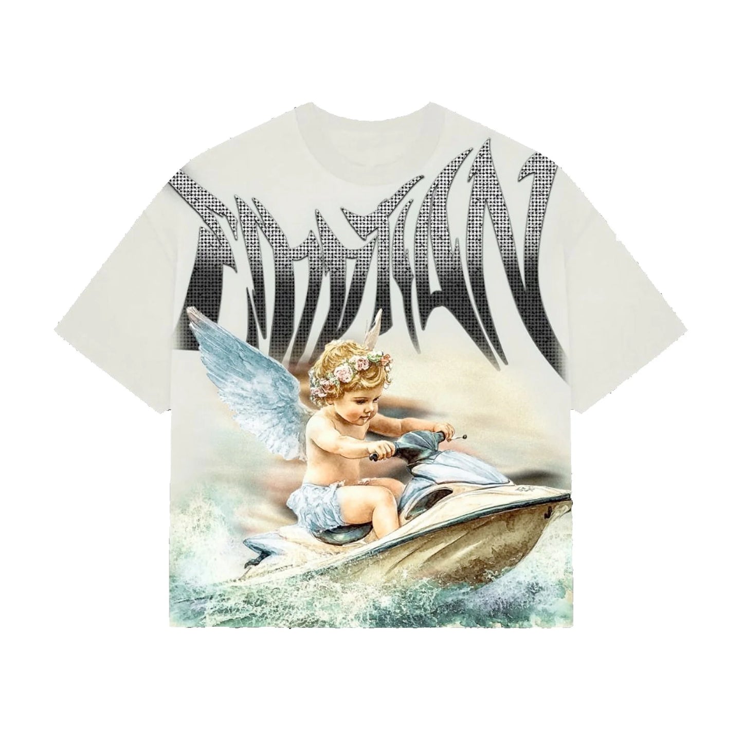 Cream ‘Jetski’ Rhinestone Tee