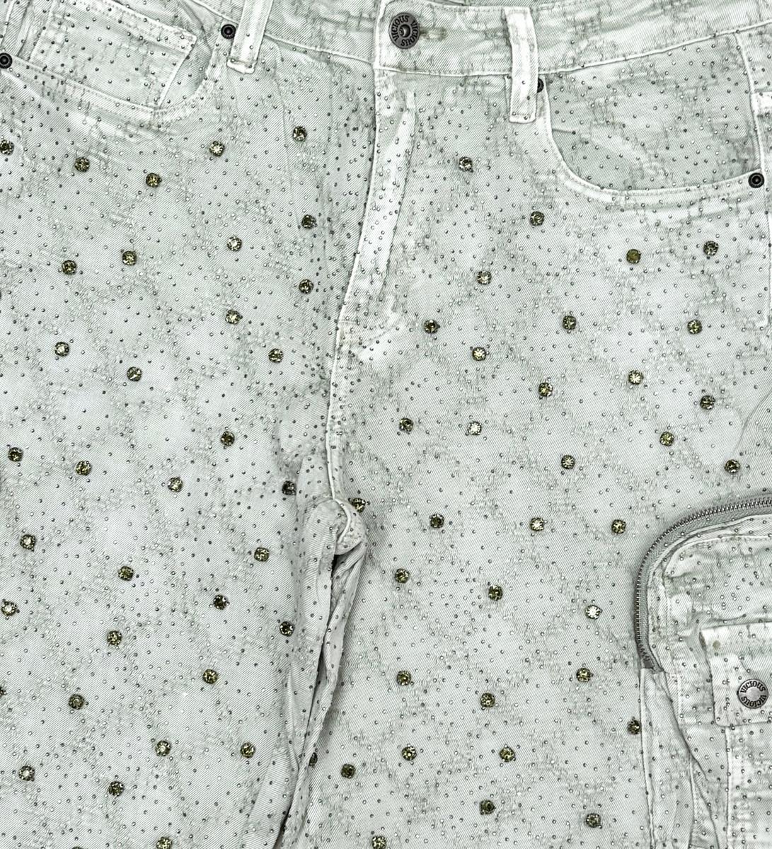 Vicious Crystal Long Fit Cargo Short Grey
