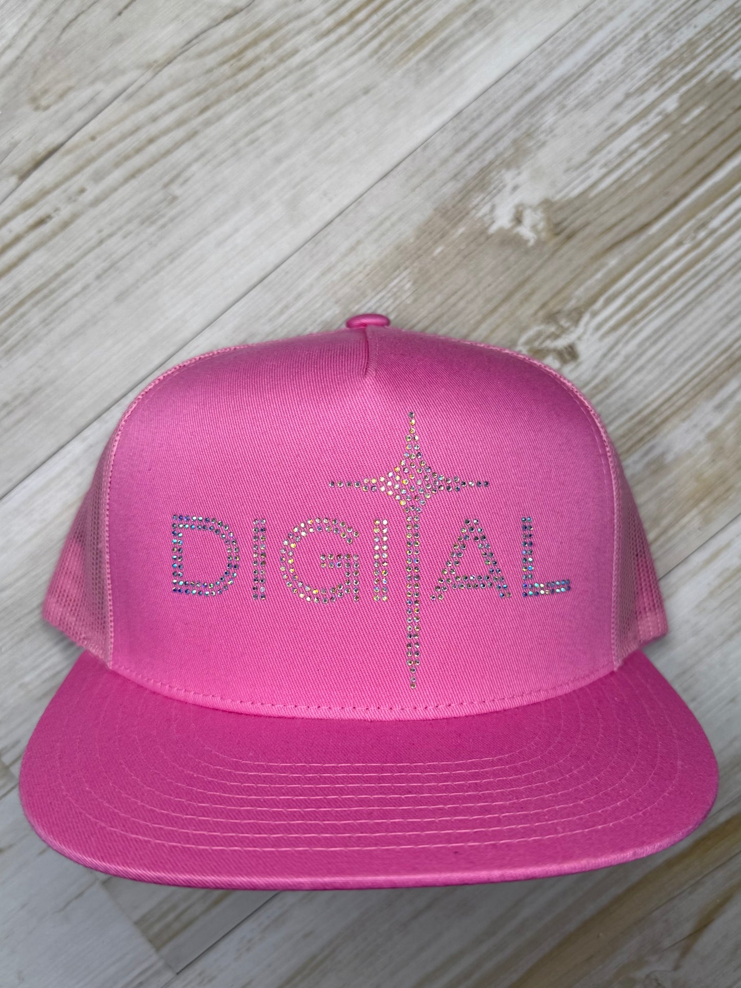 Digital Cap Full Pink with Rhinestone