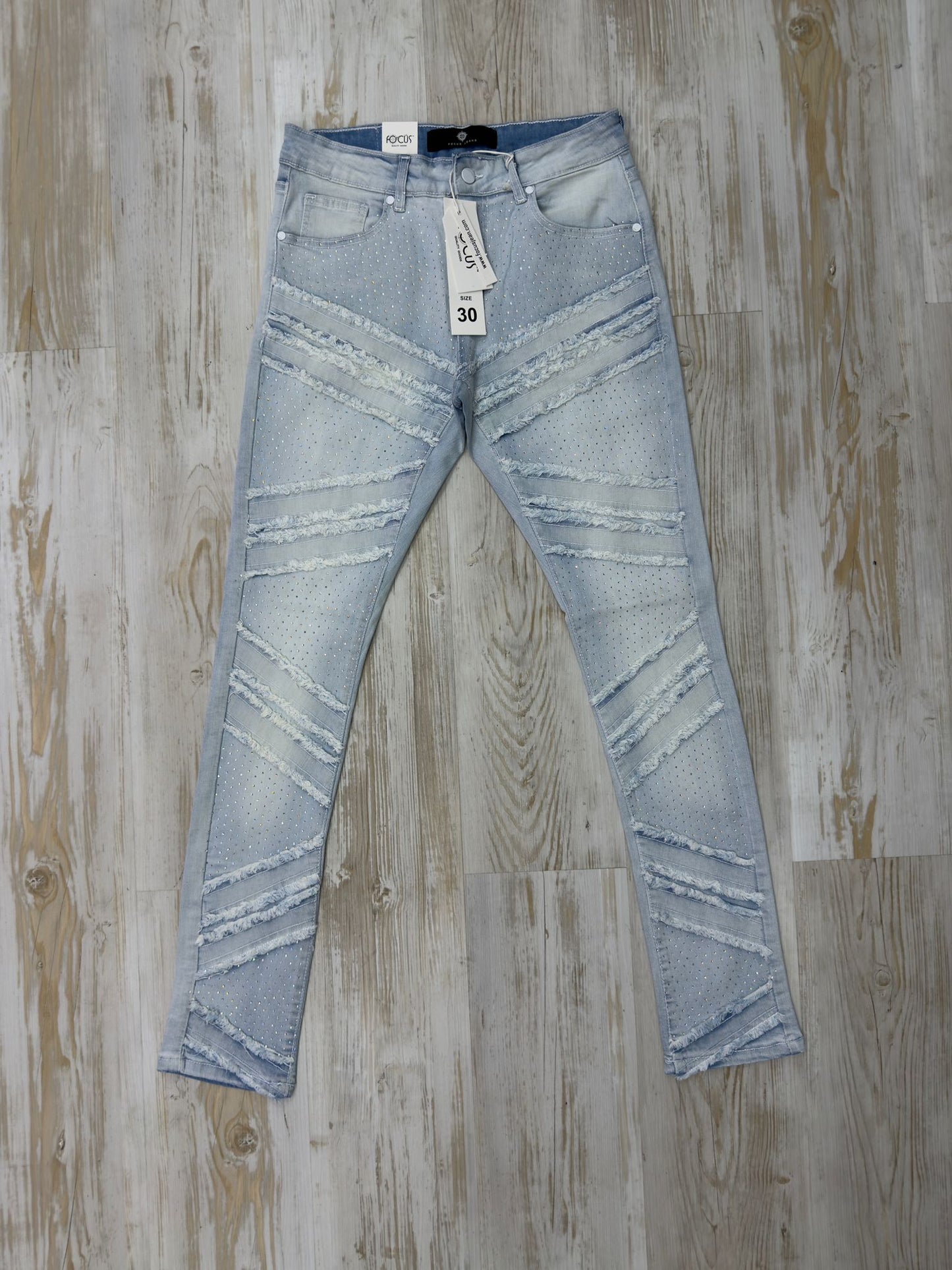 Mahon Roar 'Denim Skinny Blue' Rhinstone