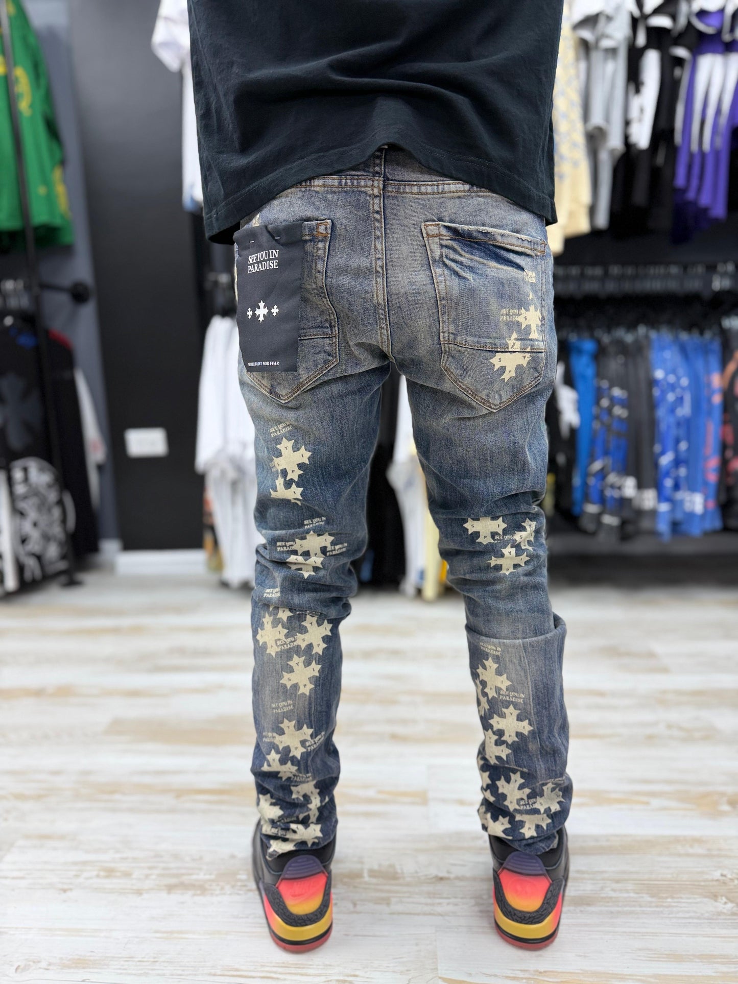 Mahon Stacked 'Denim Slim Taper Beige Blue