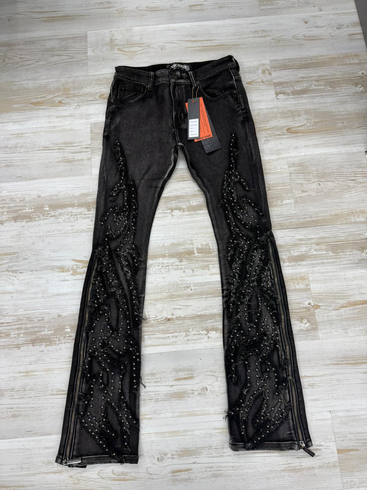 Vicious Denim Black Flare