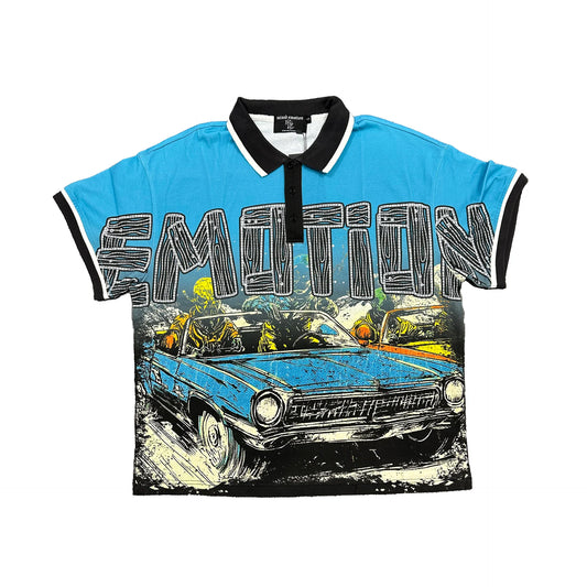 Blue “Road Rage” Button Up