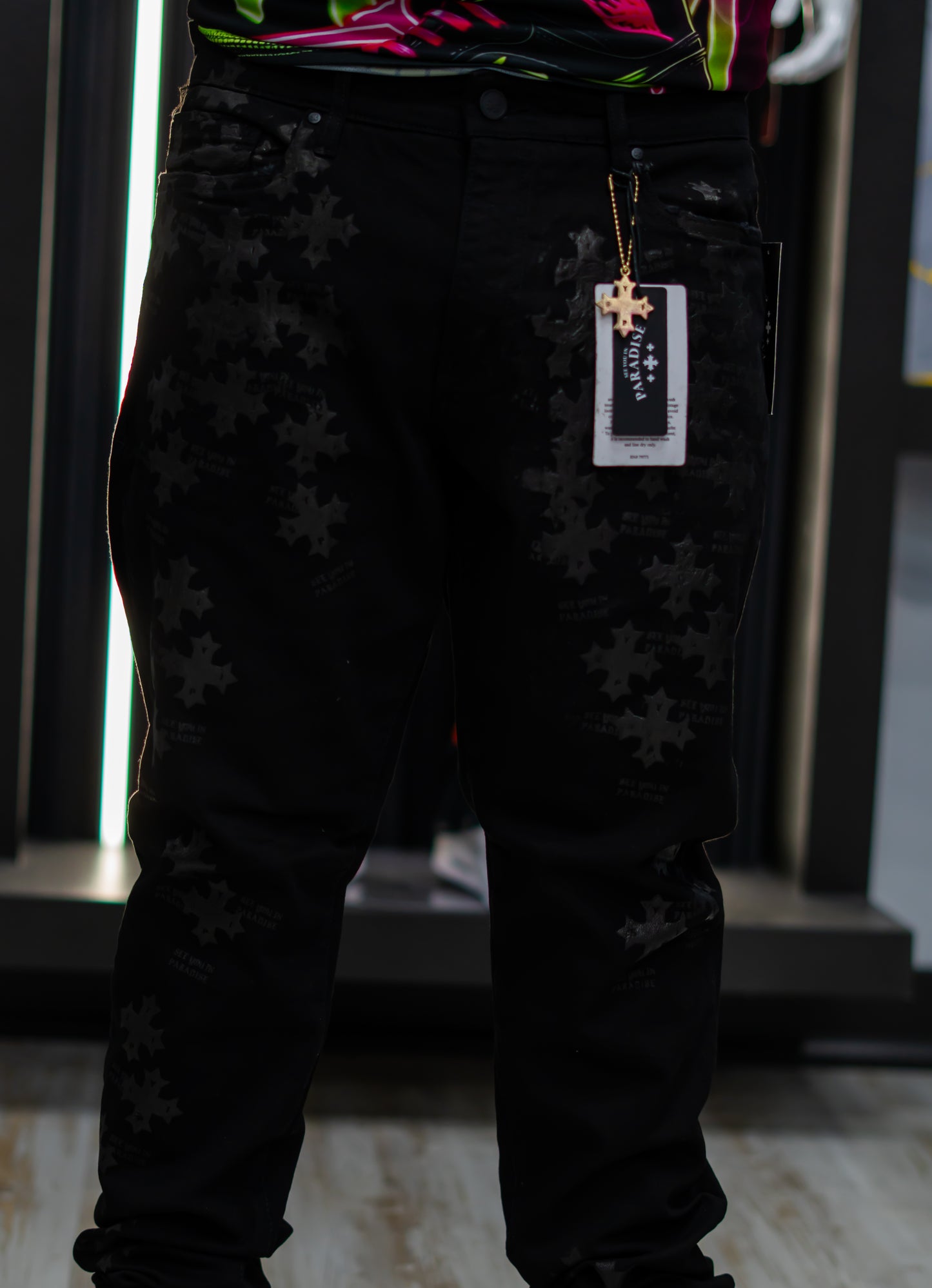 Mahon Stacked 'Denim Slim Taper Black