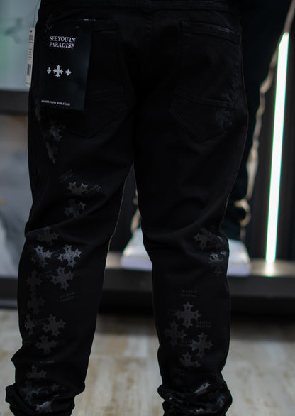 Mahon Stacked 'Denim Slim Taper Black