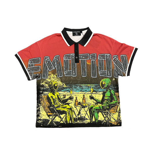 Red “Paradise” Button Up