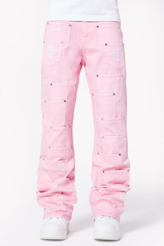 French Rose Pockets Flared Denim