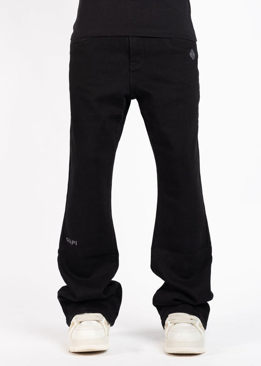 Obsidian Black Basics Flared Denim