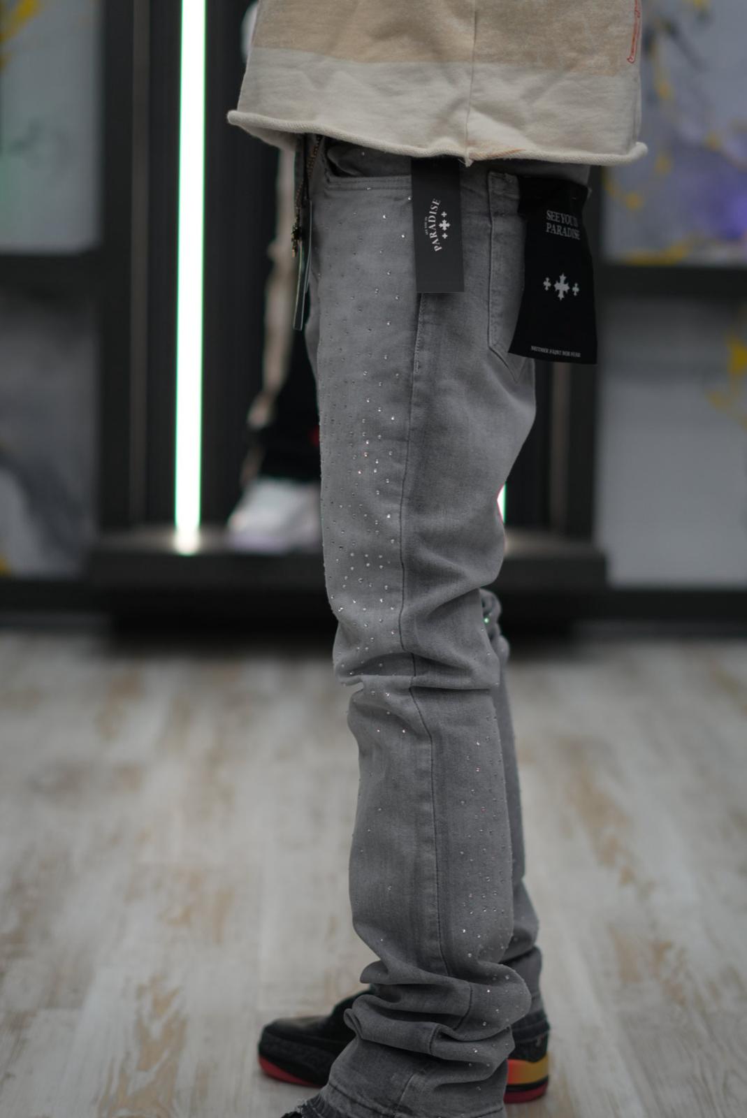 Mahon Stacked Rhinstone 'Flare Cement Wash'