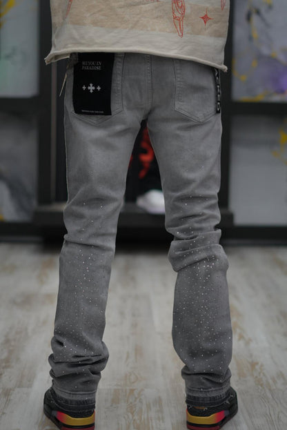 Mahon Stacked Rhinstone 'Flare Cement Wash'