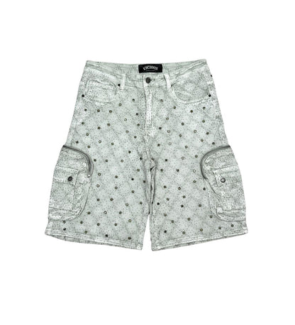 Vicious Crystal Long Fit Cargo Short Grey