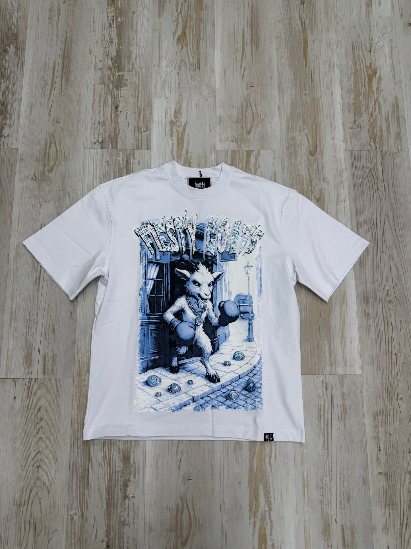 FIESTY GOATS WHITE BLUE