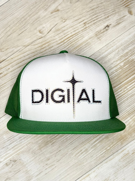 Digital Cap Green/ black with Rhinestone