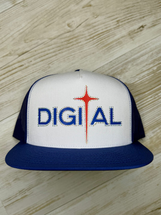 Digital Cap navy blue/ red/ white with Rhinestone