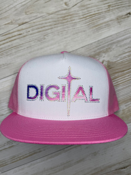 Digital Cap Pink/Purple/White with Rhinestone