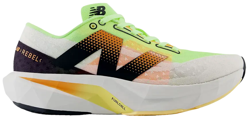 New Balance FuelCell Rebel v4 2E Wide 'White Bleached Lime Glo'