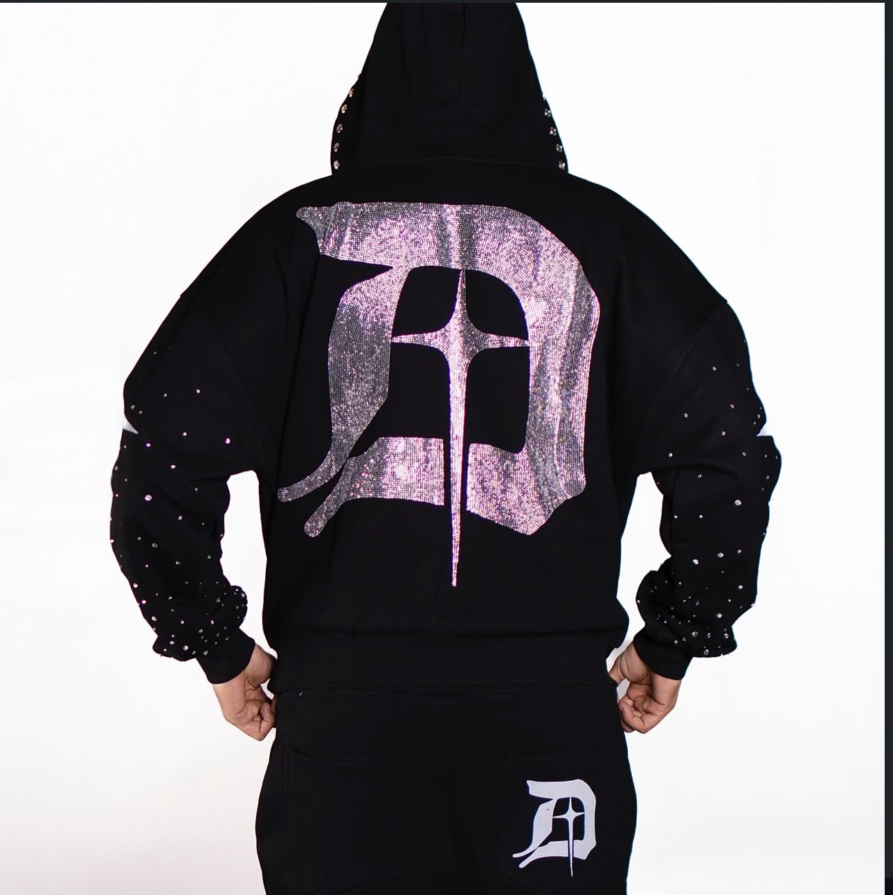 DIGITAL BLACK SET W RHINESTONE