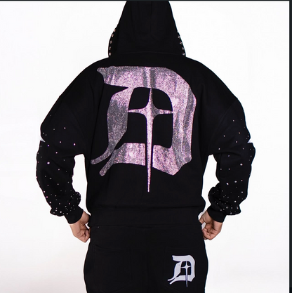 DIGITAL BLACK SET W RHINESTONE