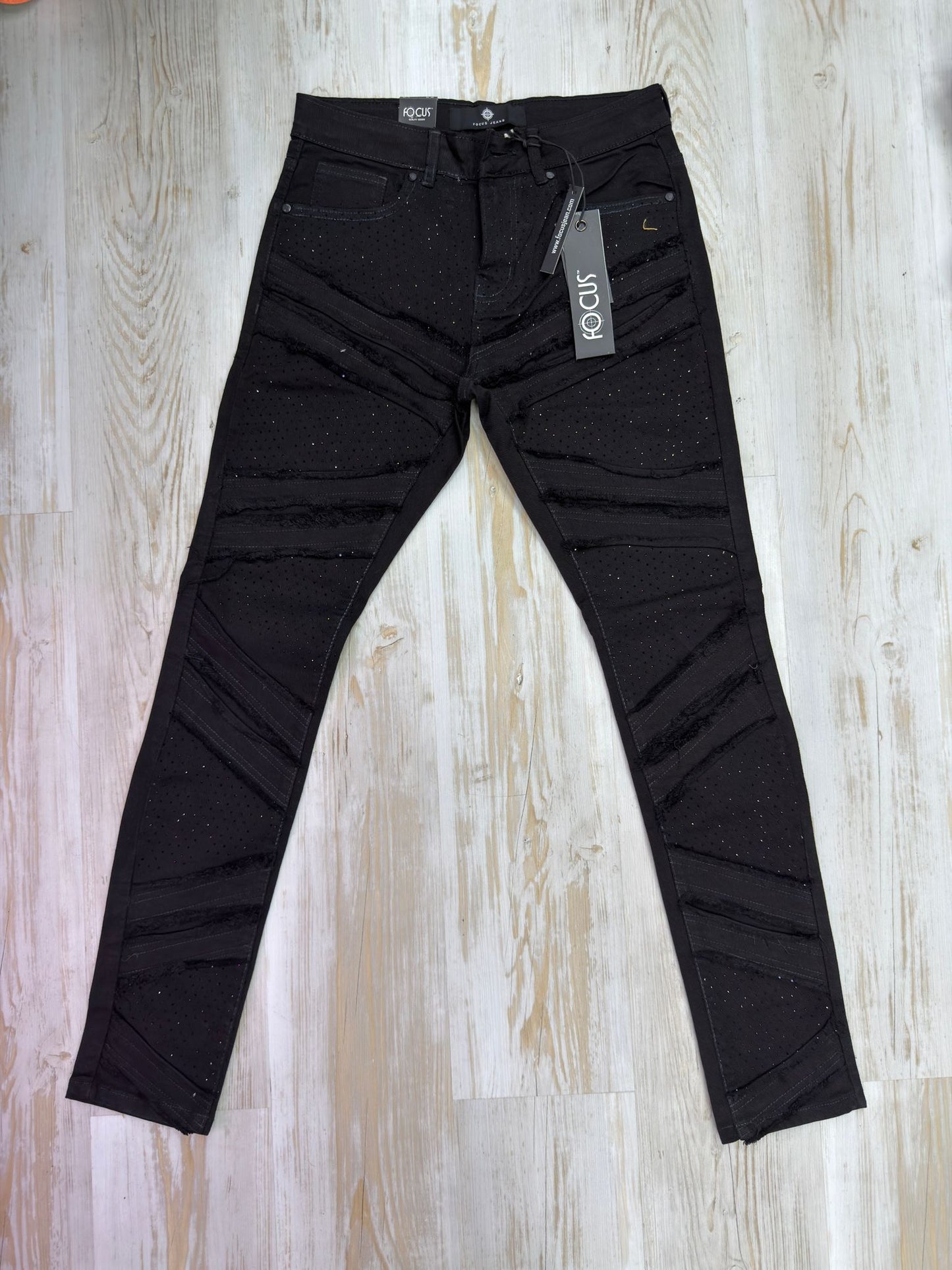 Mahon Roar 'Denim Skinny Black' Rhinstone