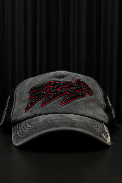 333 GRAY BLACK RED CAP