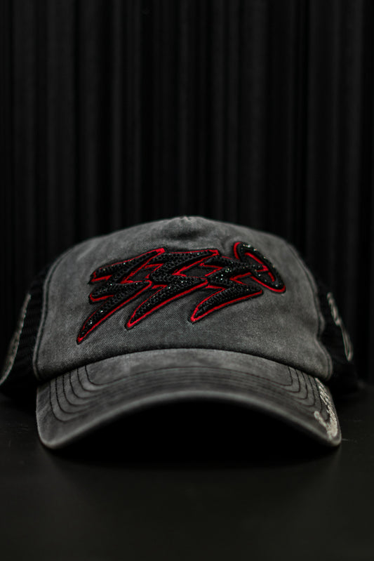 333 GRAY BLACK RED CAP