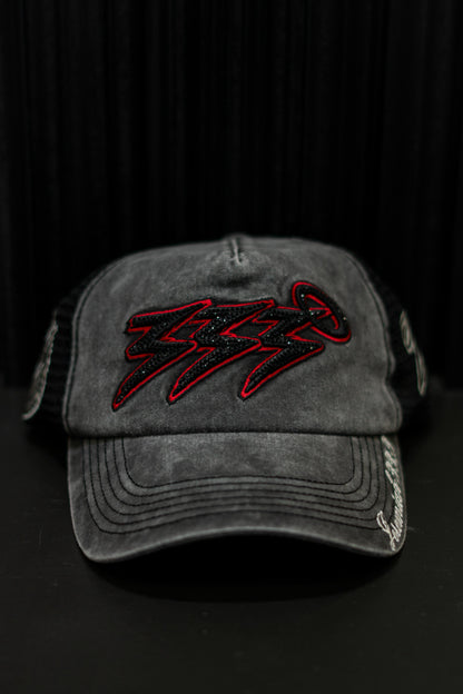 333 GRAY BLACK RED CAP