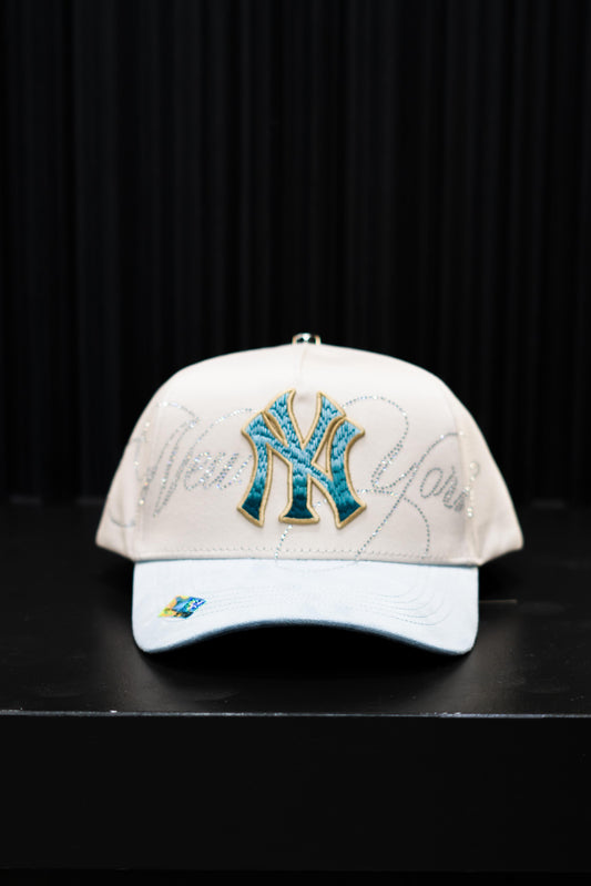 CAP FANS NY BABY BLUE CREAM