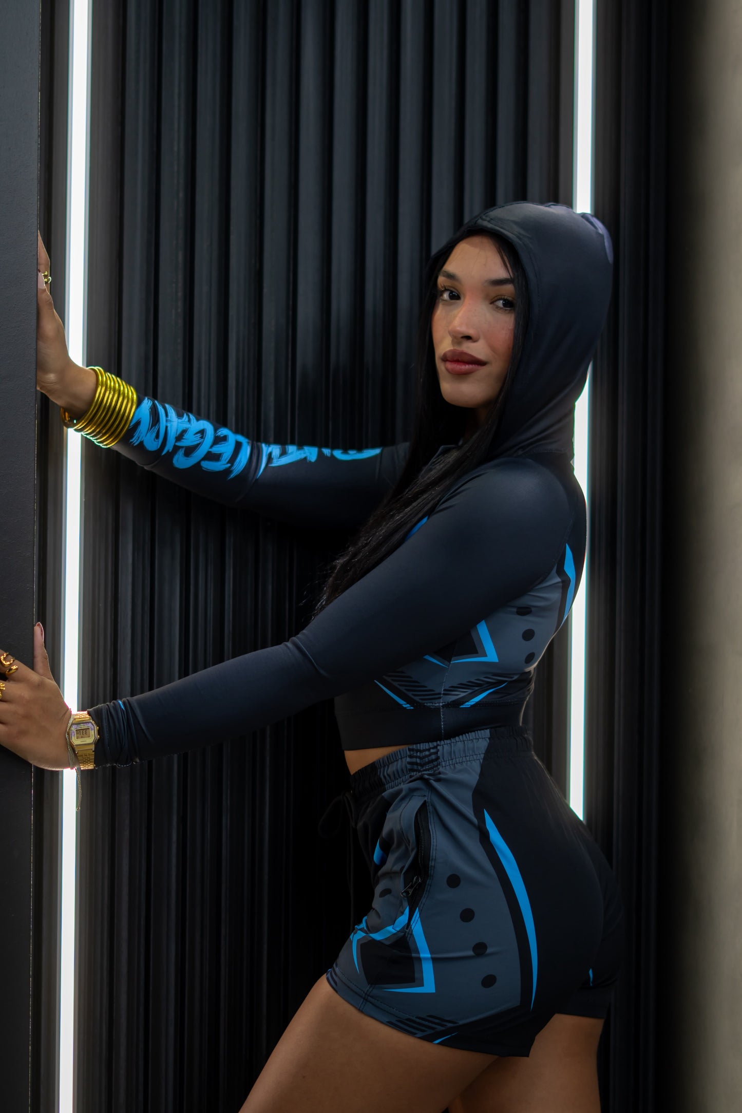 TRUTH LEGACY SET  PLAYA  NEGRO CON AZUL MUJER