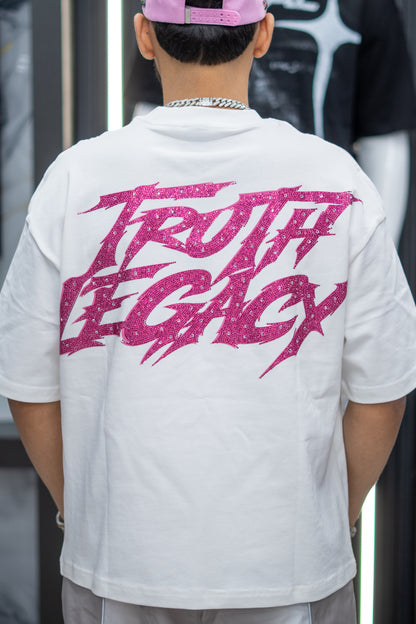 TRUTH LEGACY Basic Tee White and pink