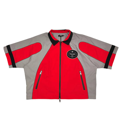 Nylon biker jacket set Red