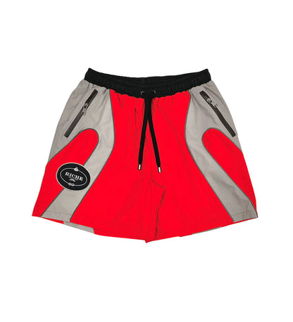 Nylon biker jacket set Red